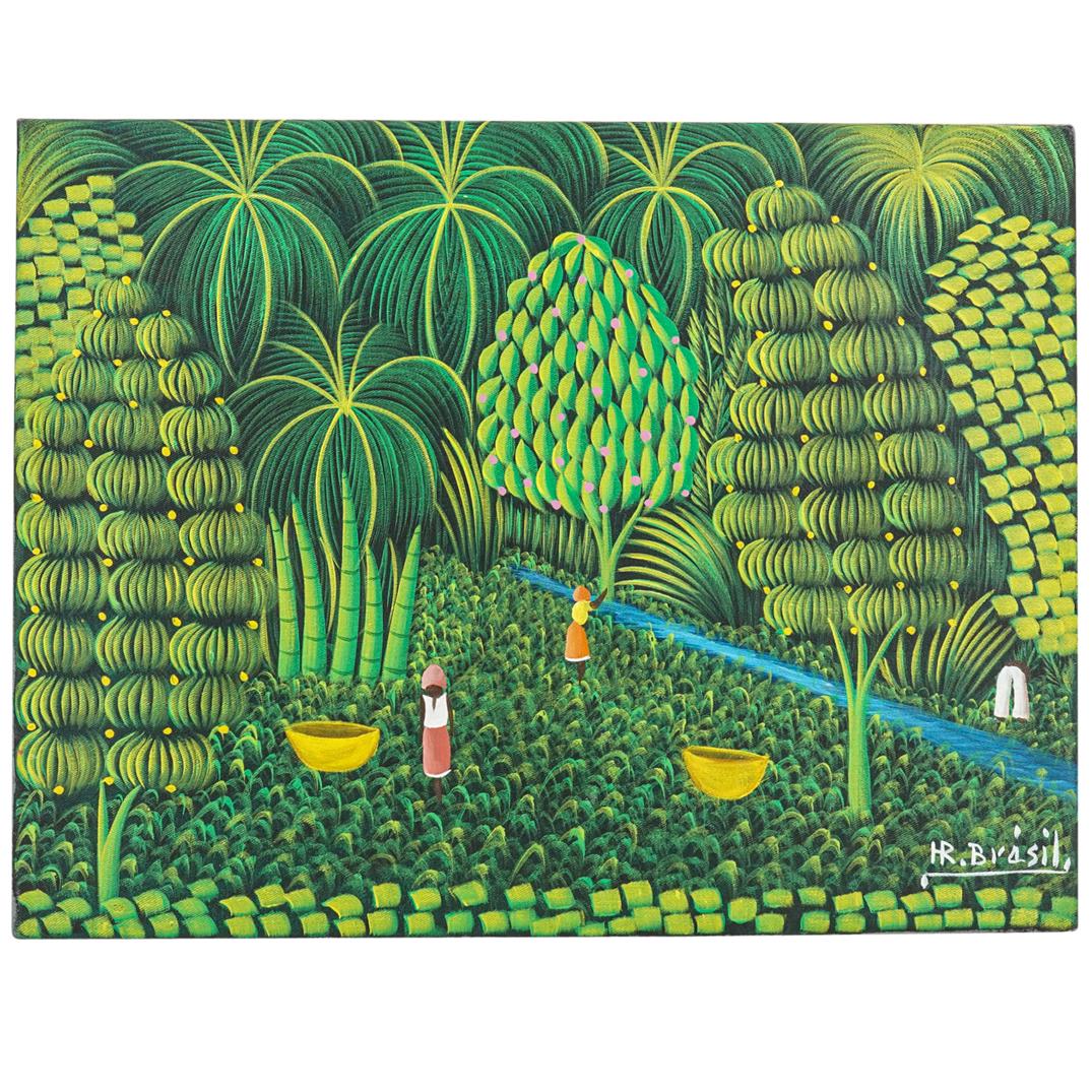 H.R. Bresil (Haitian, 20th Cent.) Oil Painting On Canvas (1 of 7)
