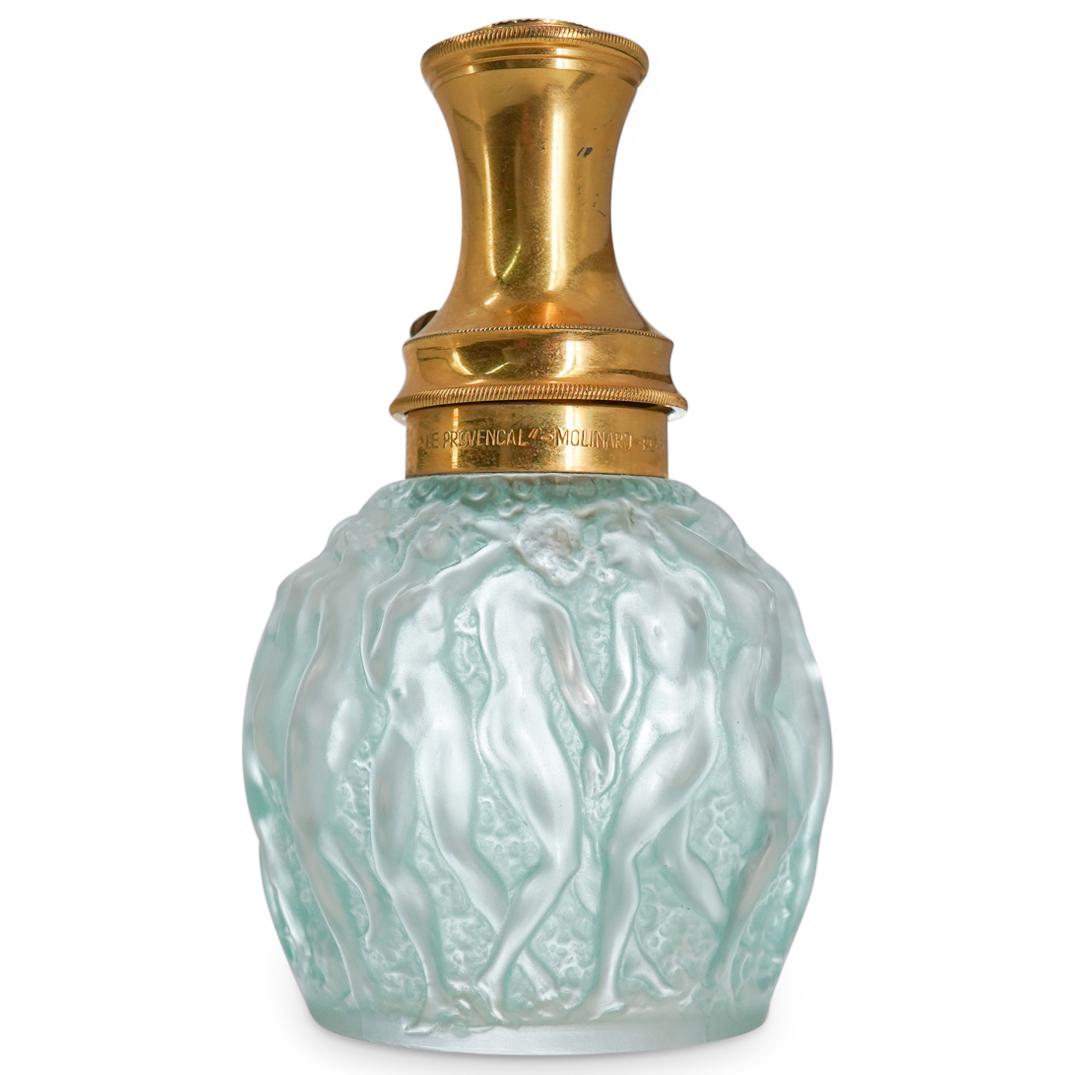 Rene Lalique "Calendal" Sepia Glass and Brass Atomizer (1 of 9)