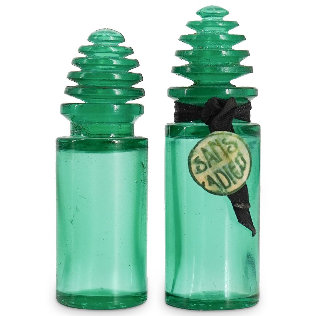 (2 Pc) Rene Lalique "Sans Adieu" Perfume Bottles (1 of 3)