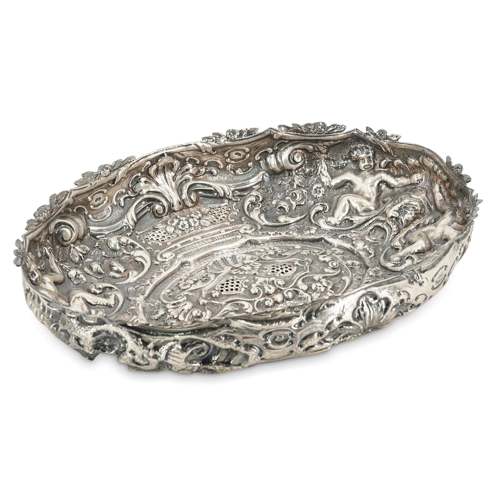 Antique Figural Silver Repousse Bowl (1 of 6)