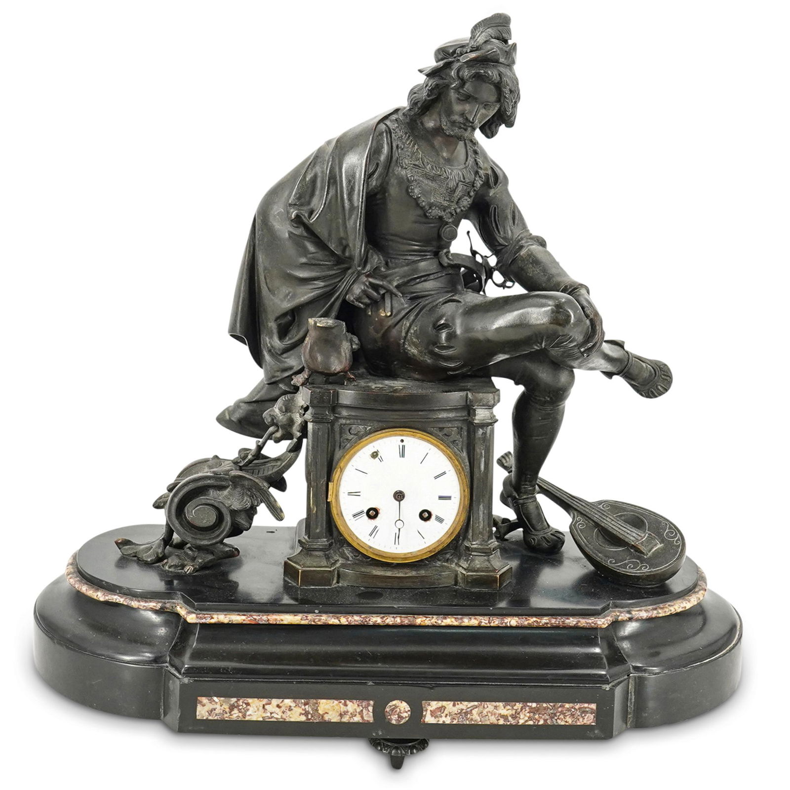 Japy Freres and Co. Figural Bronze and Hard Stone Clock (1 of 9)