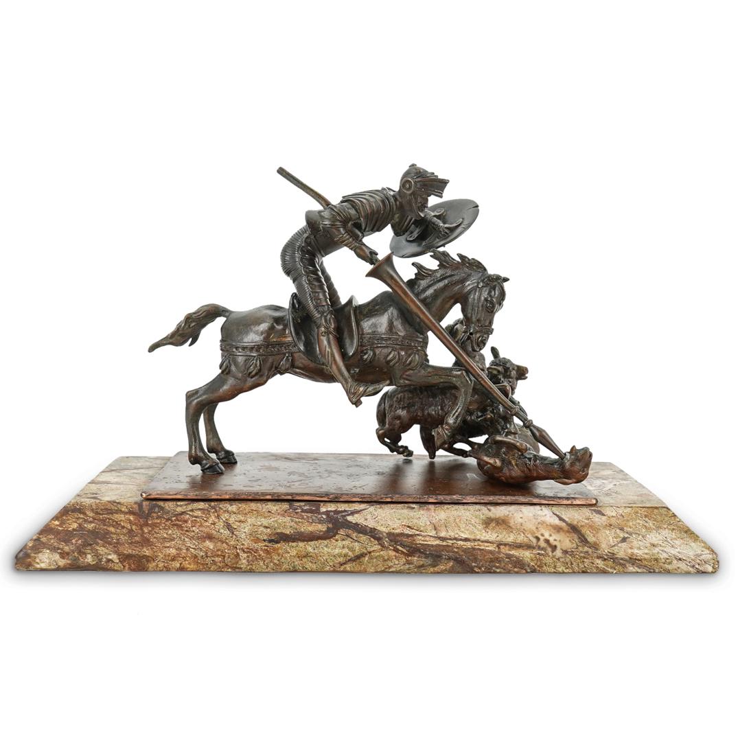 Antique Bronze Sculpture Of Don Quixote Attacking Sheep (1 of 6)