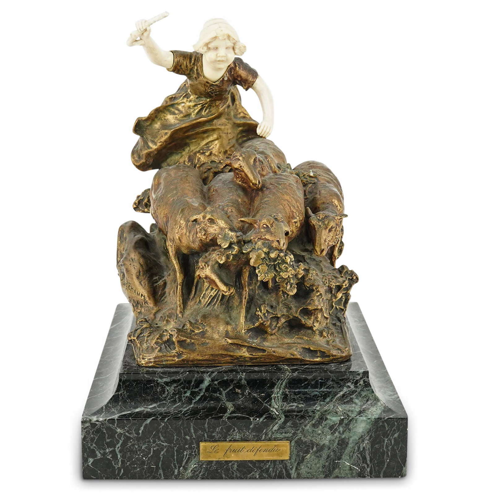 C. H. Horschann "Le fruit defendu" Bronze Sculpture (1 of 10)