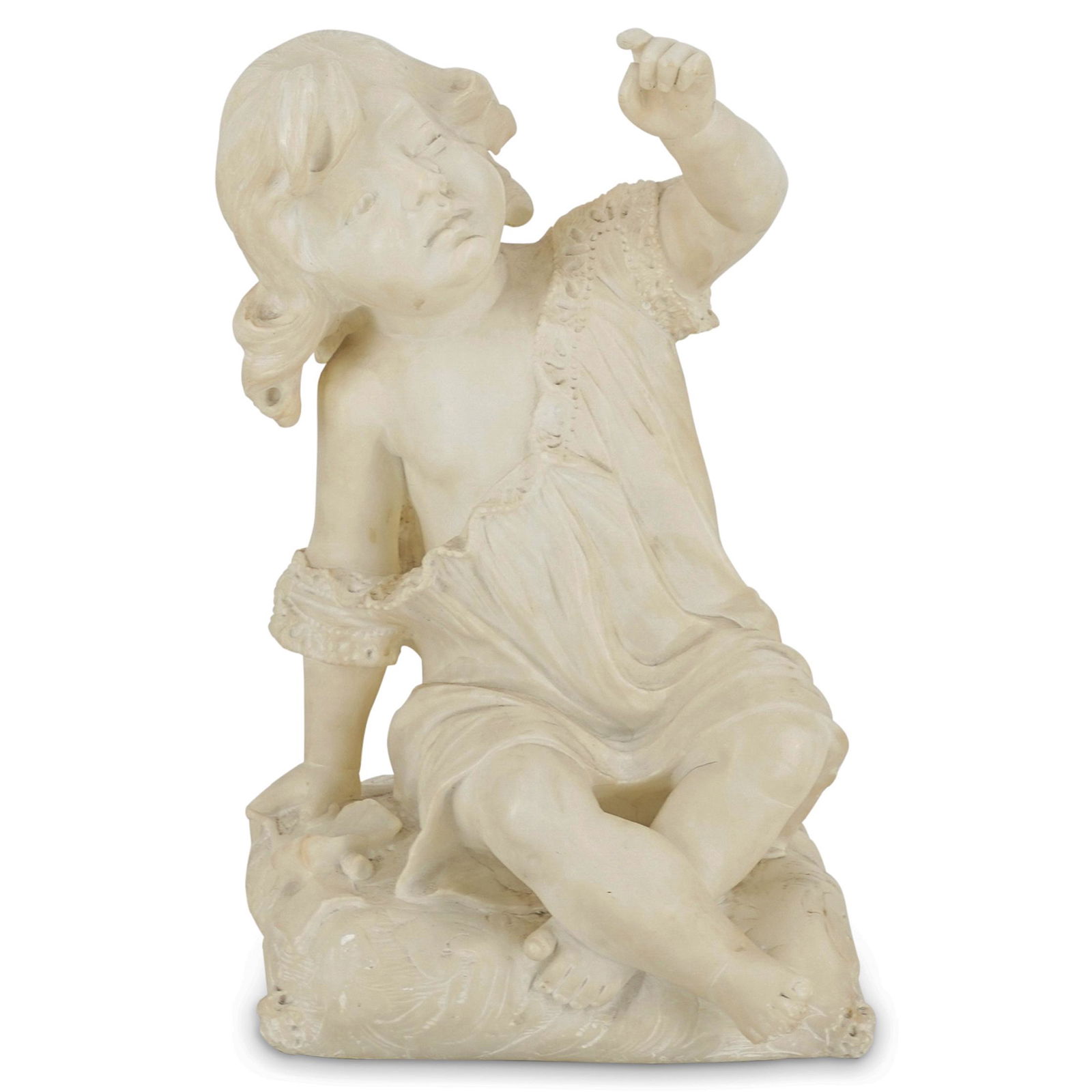 Adolfo Cipriani (1857-1941) Italian Alabaster Sculpture Child on Pillow (1 of 9)