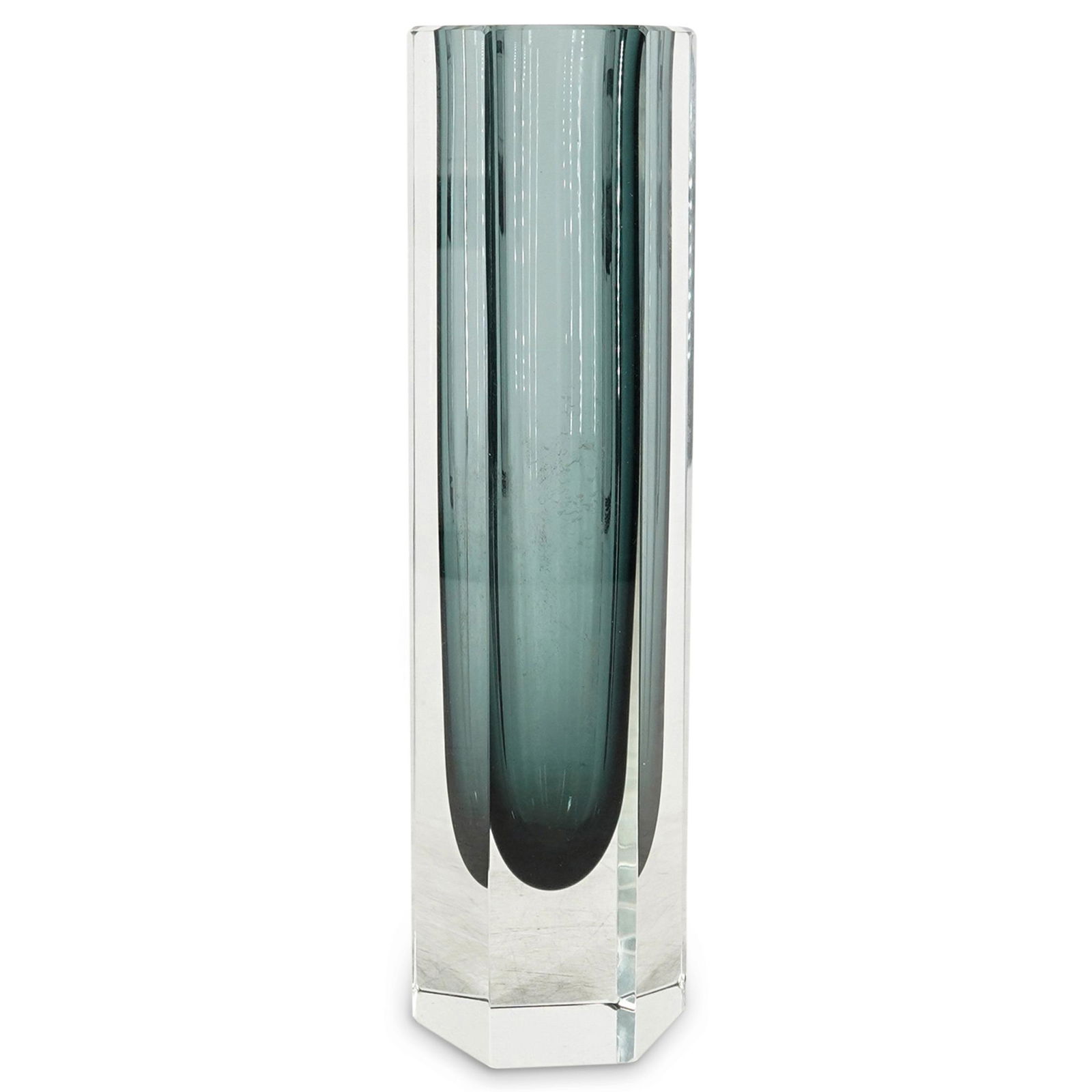 Sommerso Murano Glass Octagonal Vase (1 of 6)