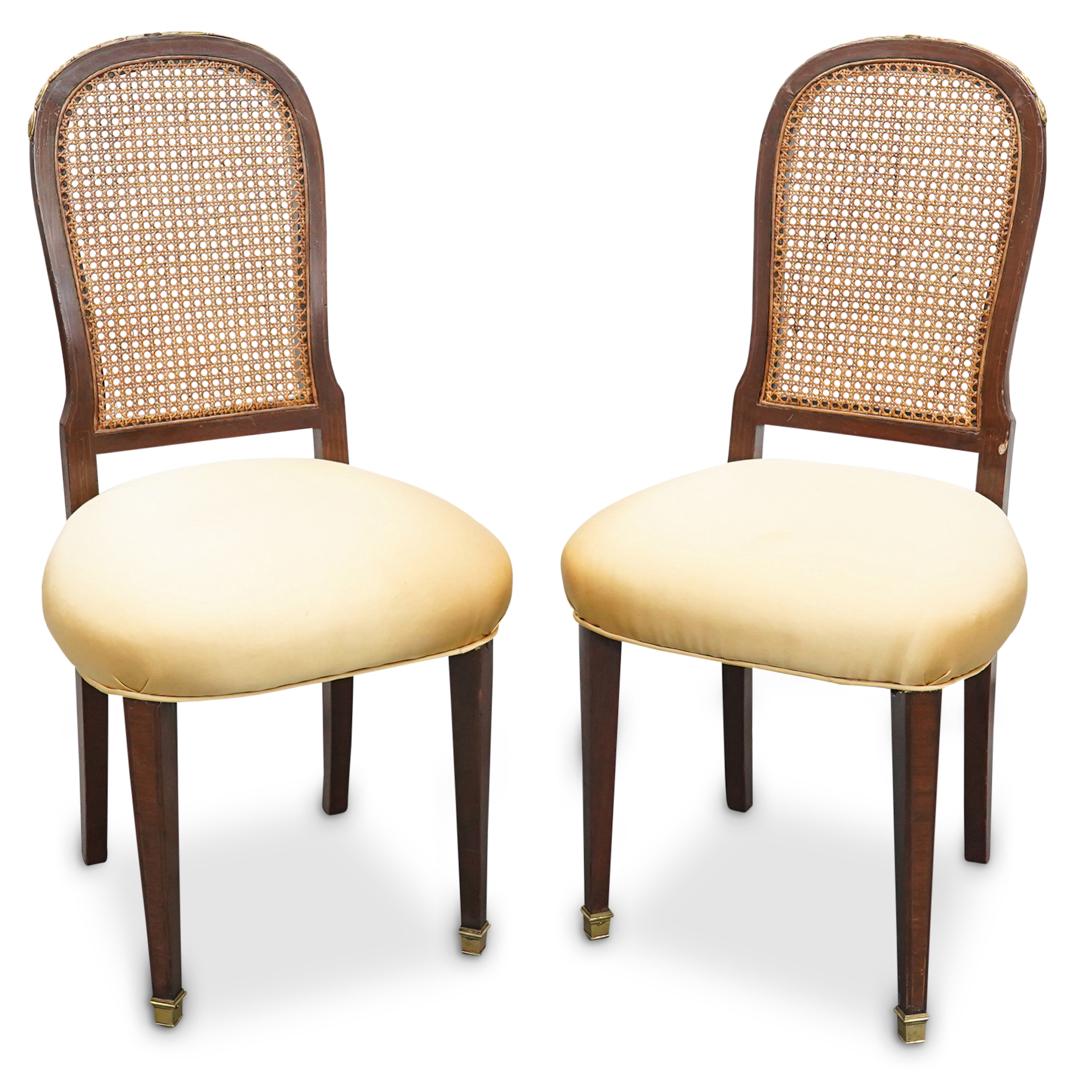 Pair of Antique French Cane Back Chairs (1 of 9)