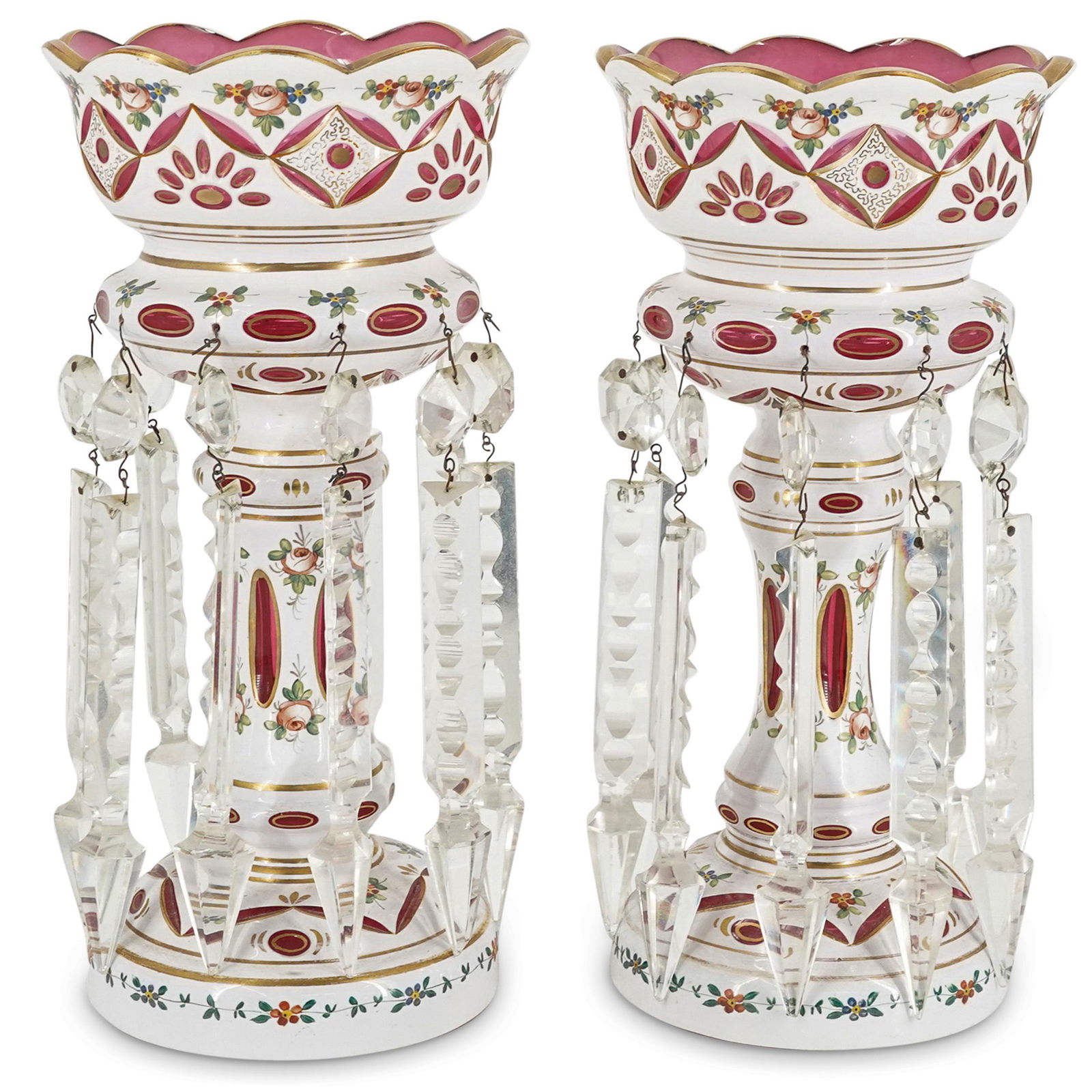 Pair of Bohemian Crystal Lusters (1 of 9)