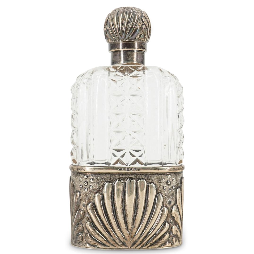 19th Cent. English Sterling Silver and Crystal Vanity Bottle (1 of 8)