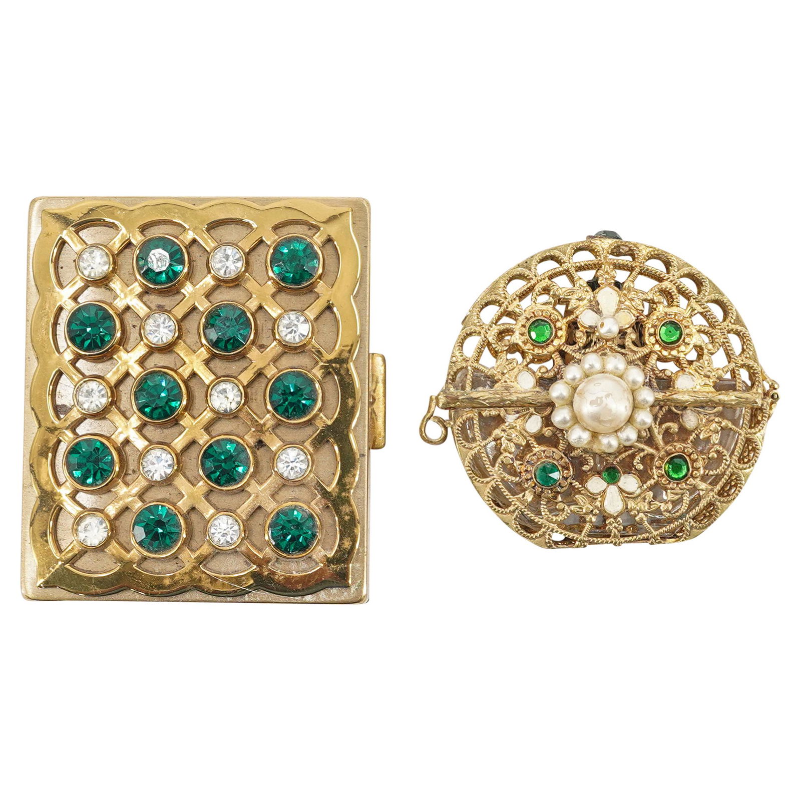 (2 Pc) Vintage Gourelli Compact Powder and Perfume Bottle Grouping Set (1 of 9)