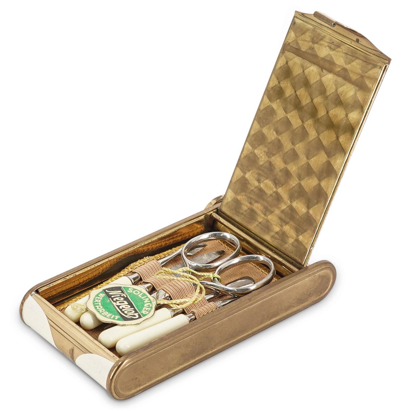 1930s German Niegeloh Powder Compact and Portable Manicure Set (1 of 8)