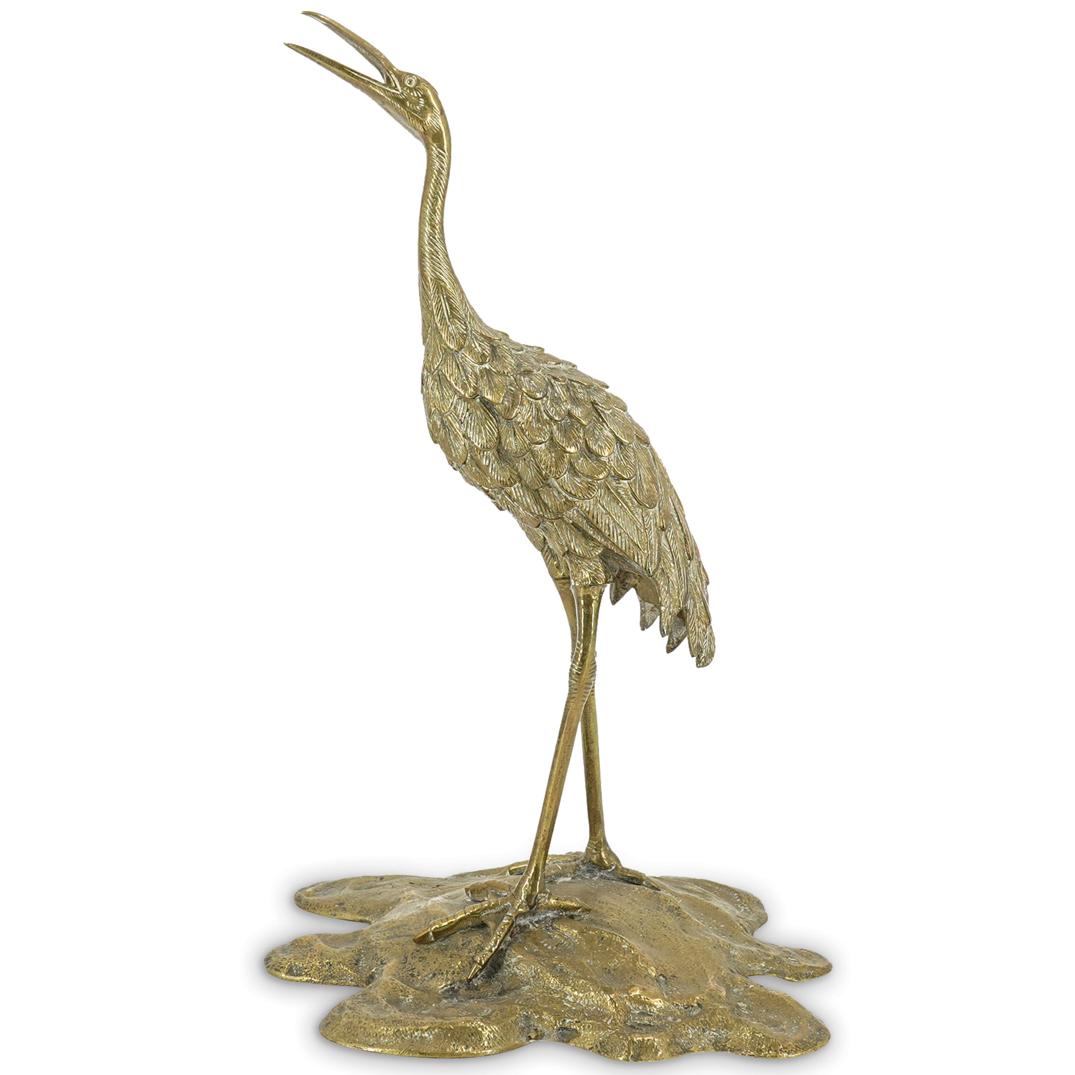Crane Bird Figural Brass Sculpture (1 of 6)
