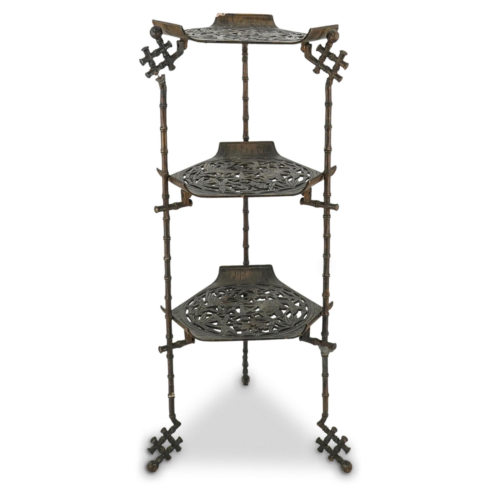 Oriental Cast Iron Corner Table (1 of 8)