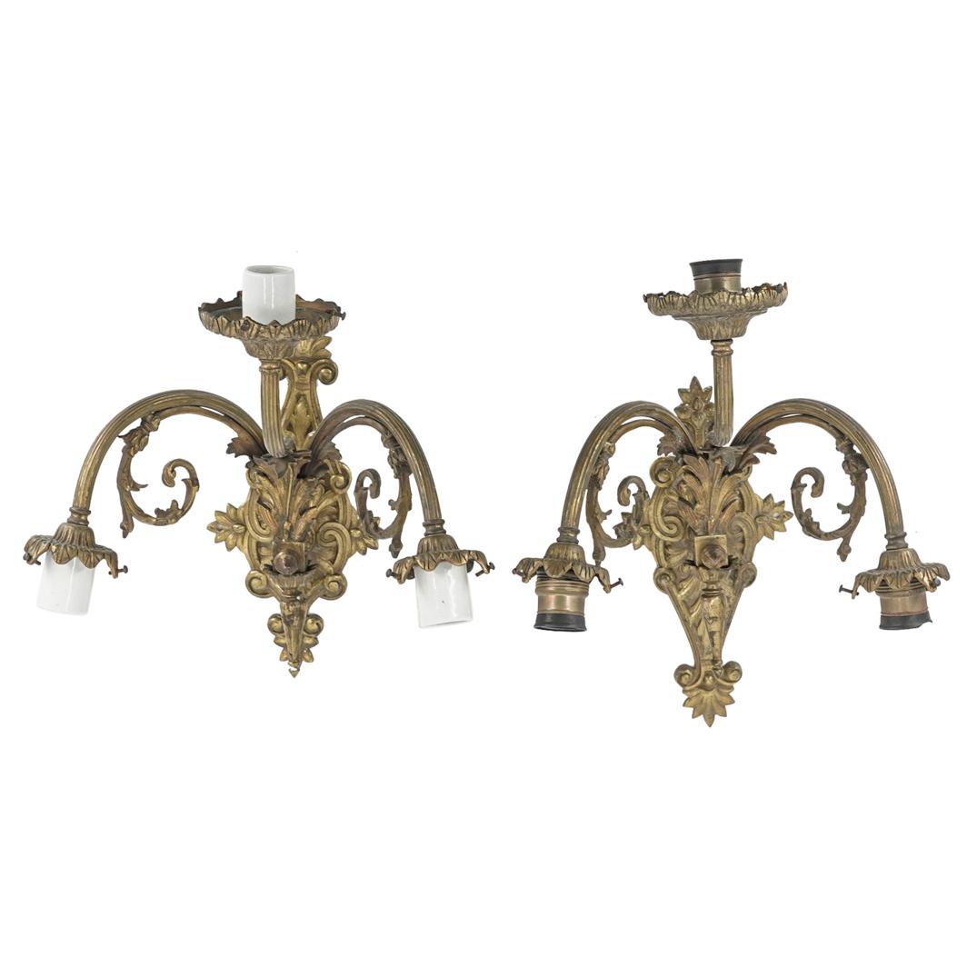 (2 Pc) French Bronze Sconces (1 of 6)