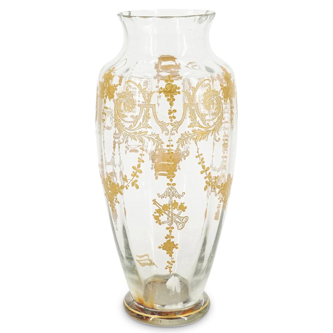 Poss. Baccarat Antique French Crystal and Gold Enamel Crystal Vase (1 of 8)