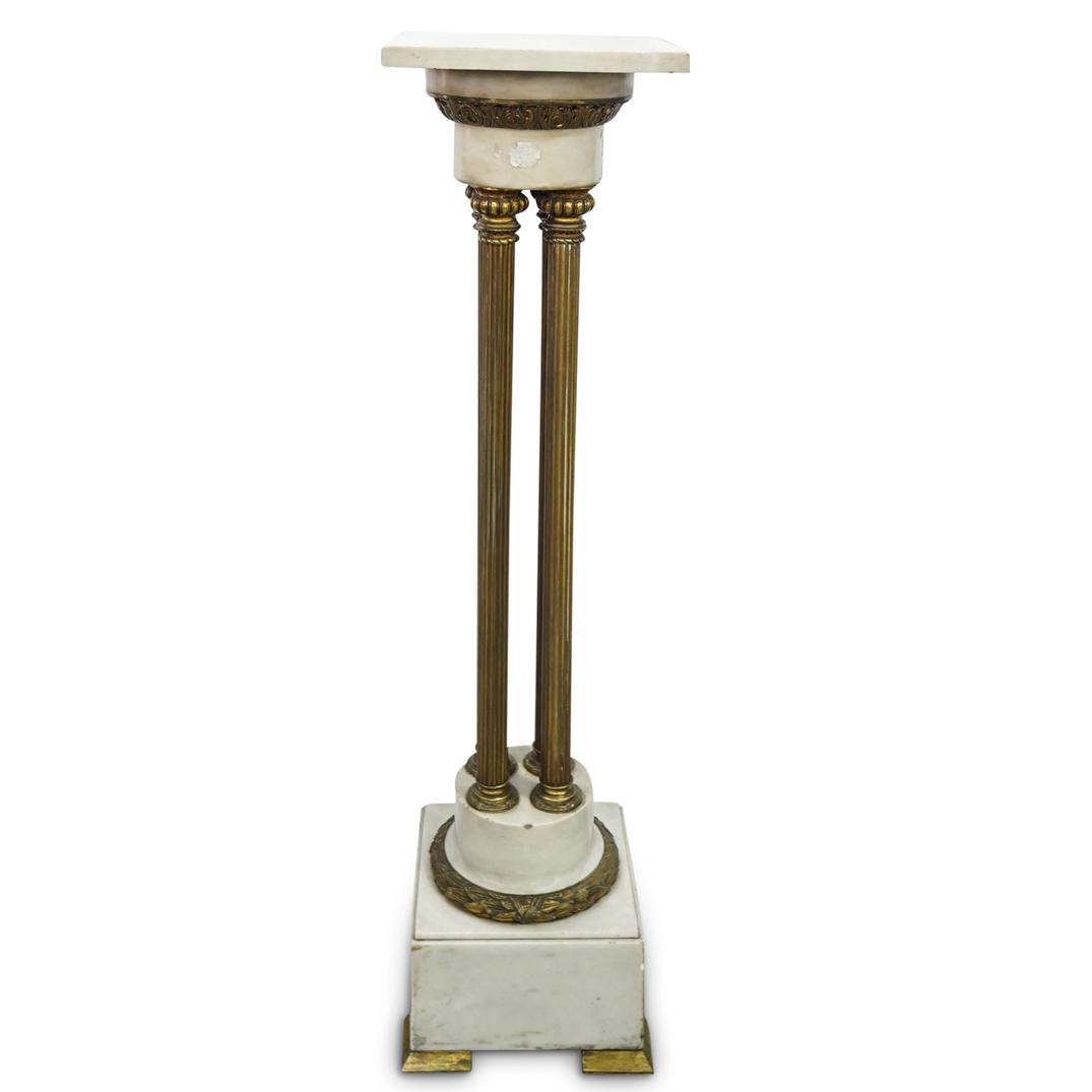 French Neoclassical Marble and Bronze Pedestal (1 of 8)