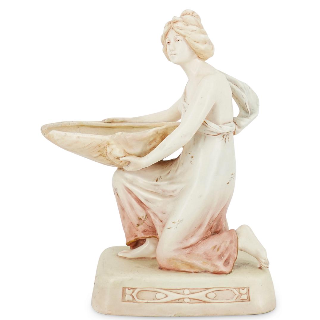 Czech Porcelain "Kneeling Maiden With Shell" Figurine (1 of 8)