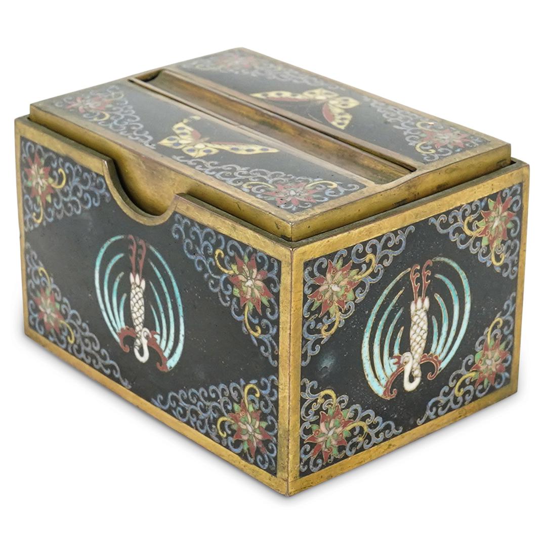 Antique Chinese Cloisonne Enamel Cigarette Box (1 of 6)