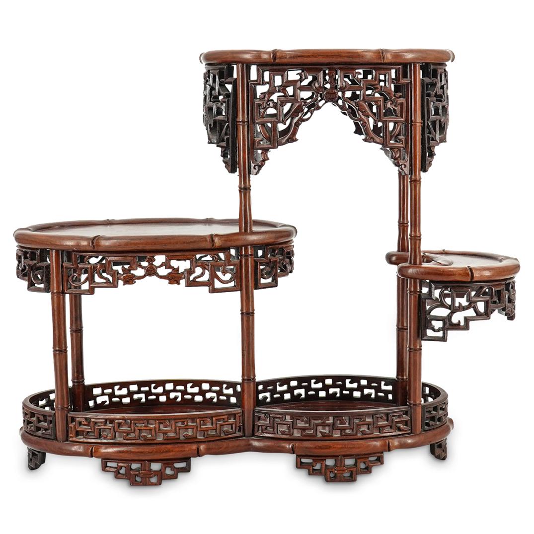 Chinese Carved Wooden Display Shelf (1 of 6)