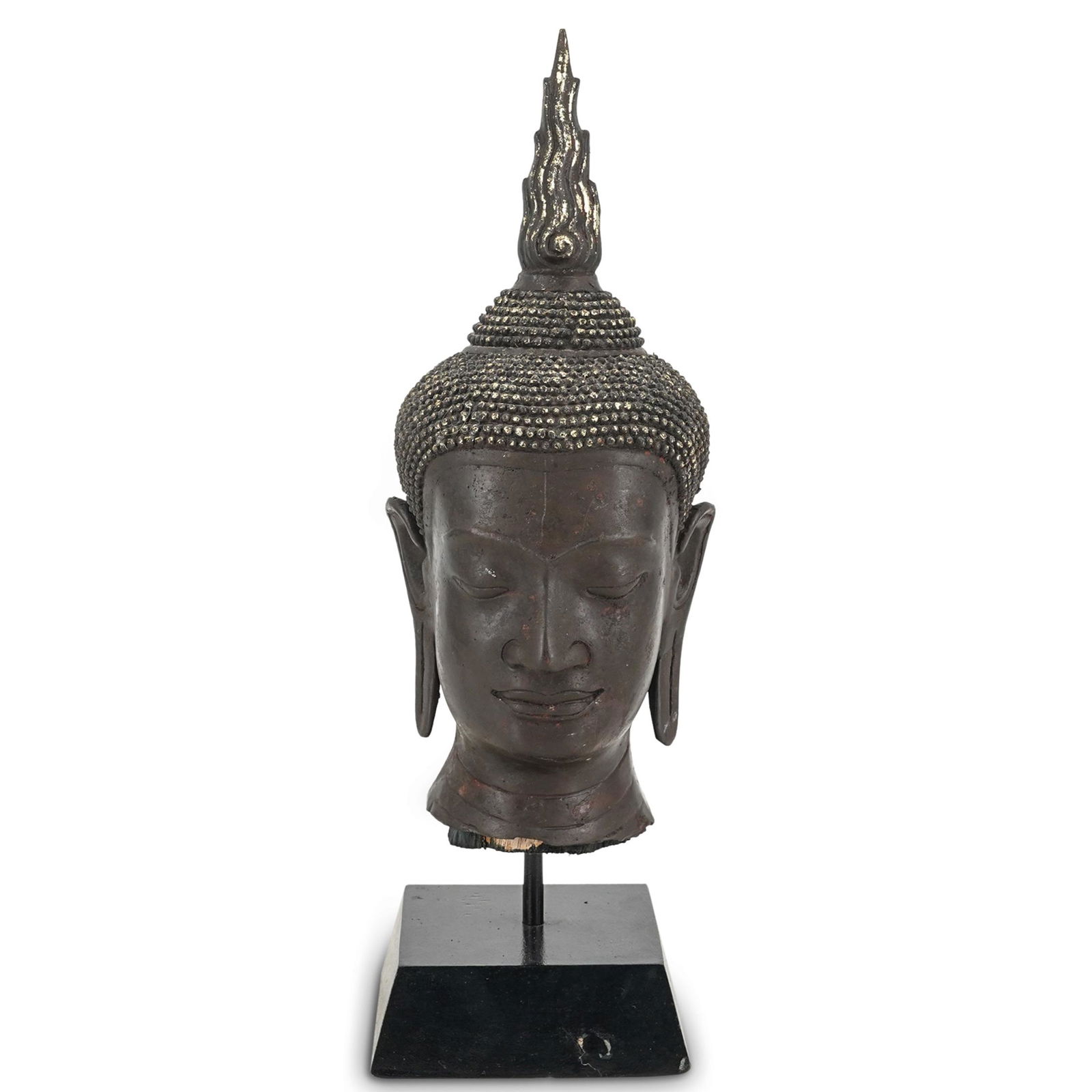 Oriental Bronze Buddha Head Statue (1 of 7)