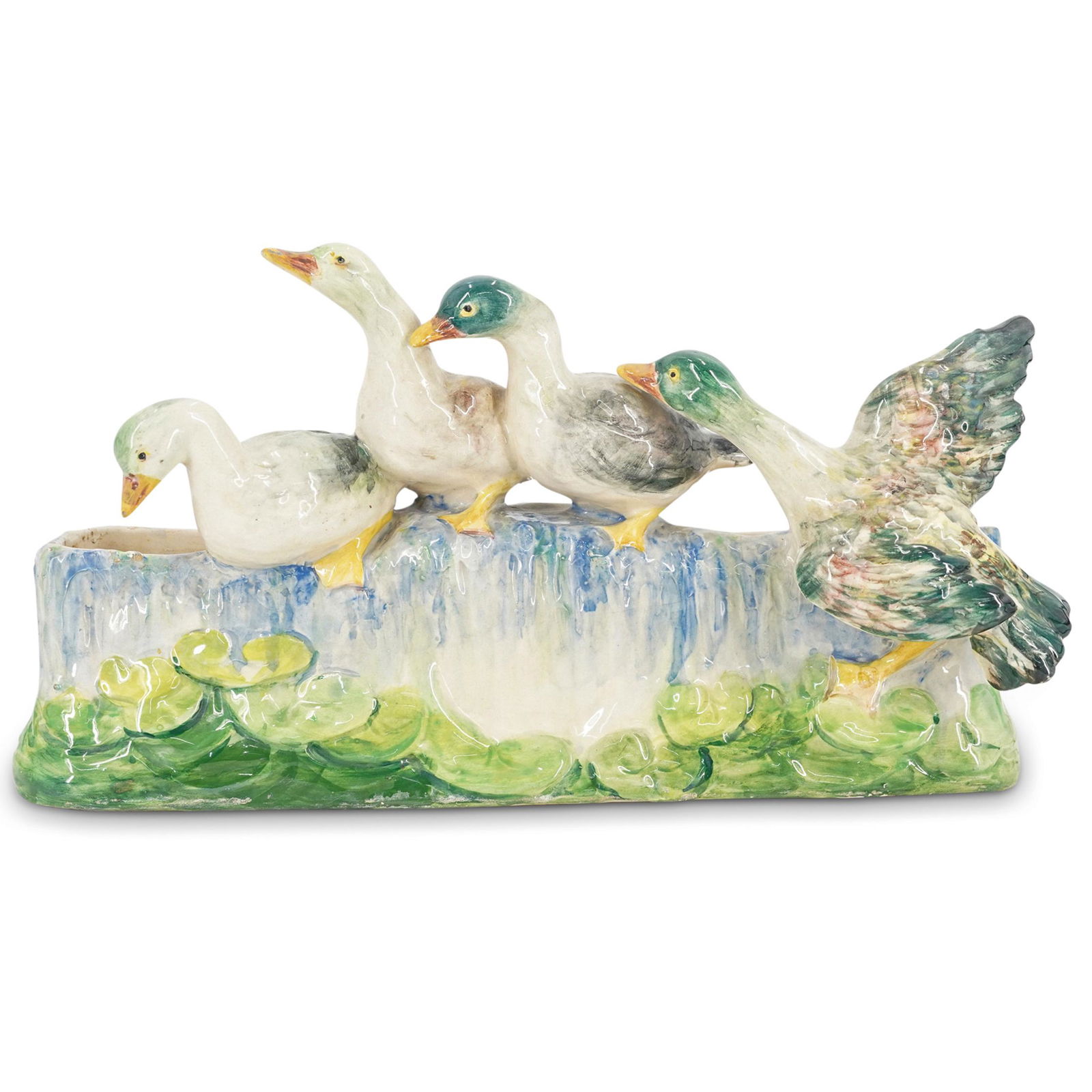 Italian Figural Porcelain Duck Planter (1 of 6)