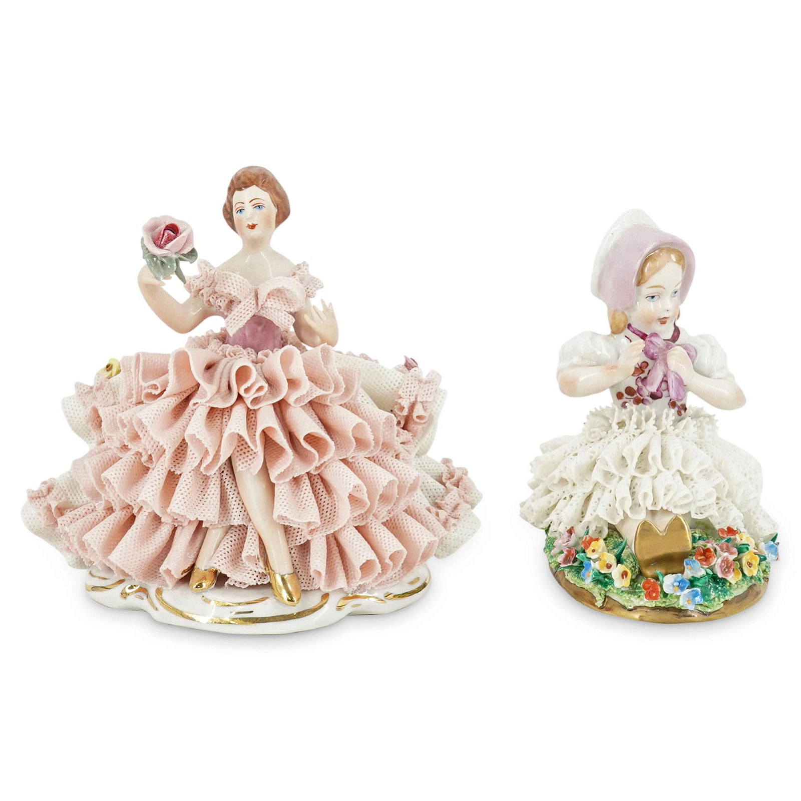 (2 Pc) Porcelain Figurines Grouping (1 of 8)