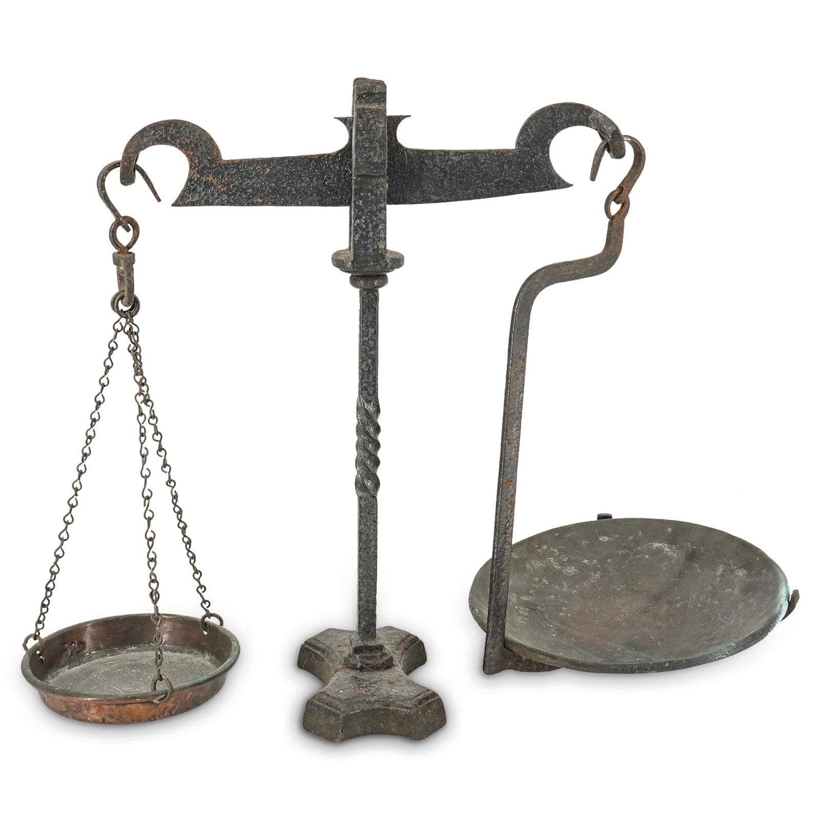 Antique Iron Balance Scale With Bronze Plates (1 of 7)