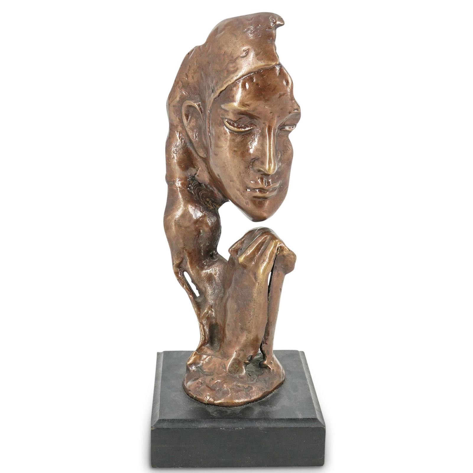 Female Praying Head Bust Bronze Sculpture (1 of 6)