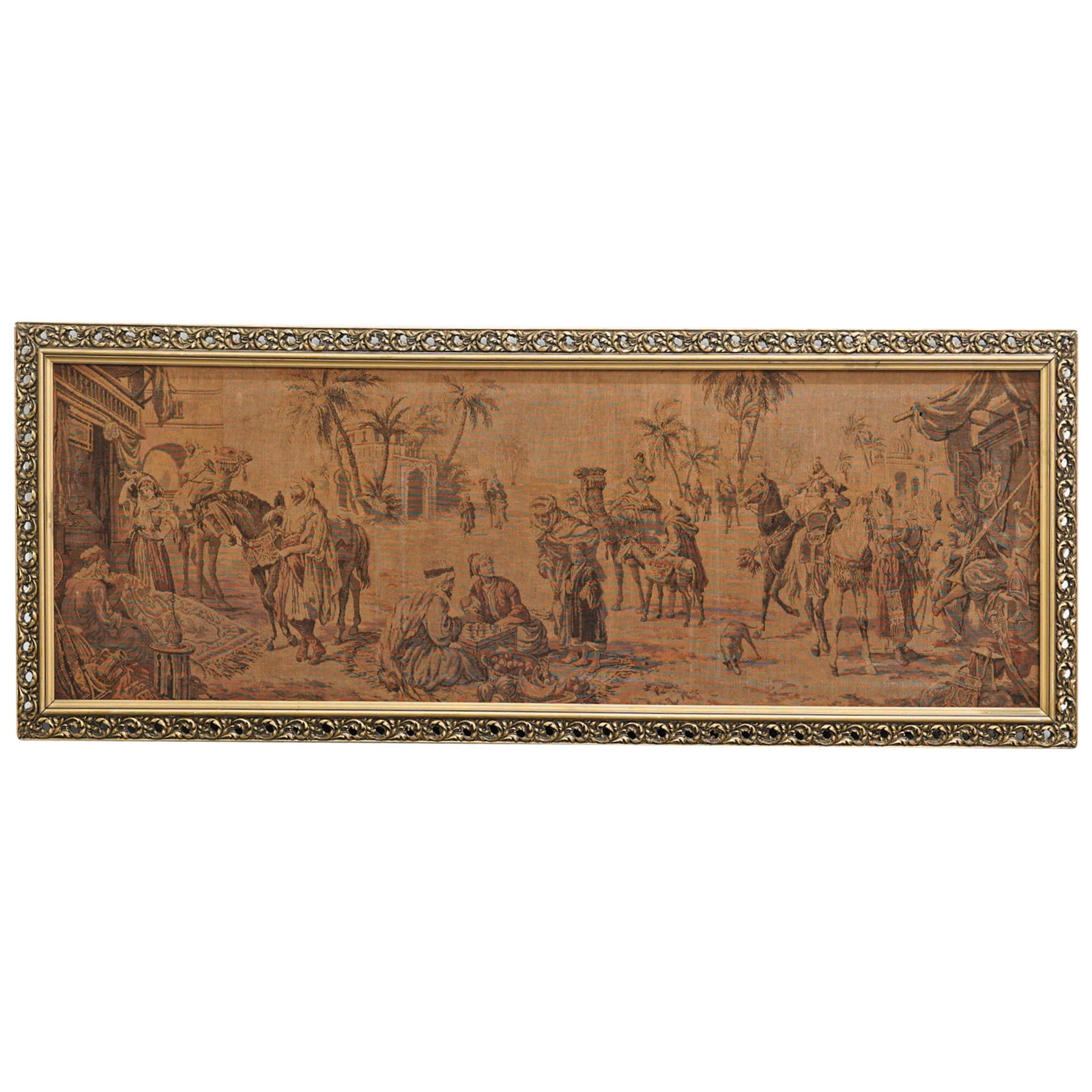 Antique French Orientalist Panoramic Needlepoint Tapestry (1 of 7)