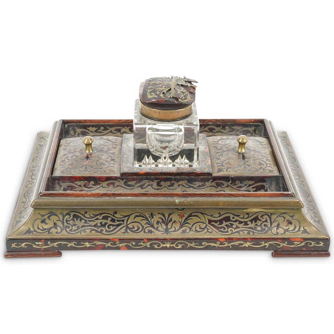 Antique French Boulle Inkwell (1 of 6)