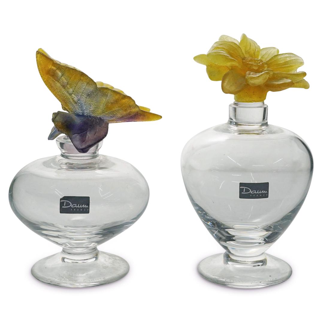 (2 Pc) Daum Crystal Pate de Verre Perfume Bottles (1 of 7)