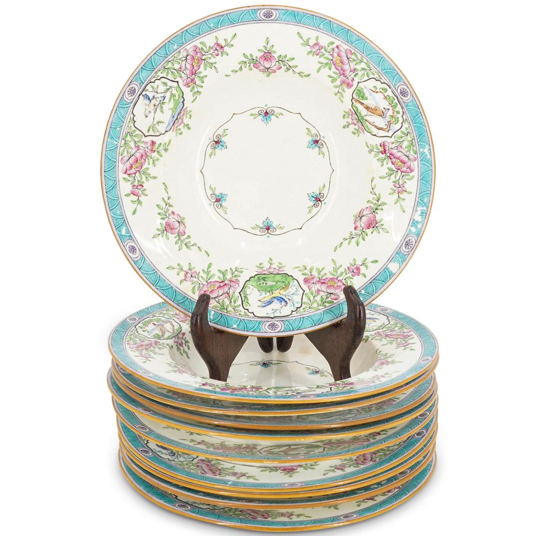 (10 Pc) Late 19th English Mintons Porcelain Plates Set (1 of 3)