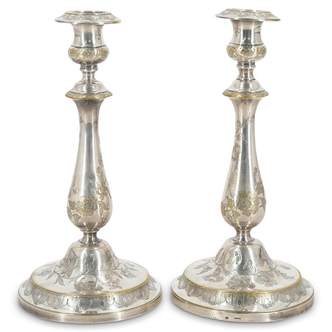 Pair Of Silverplate Christofle Candlesticks (1 of 5)