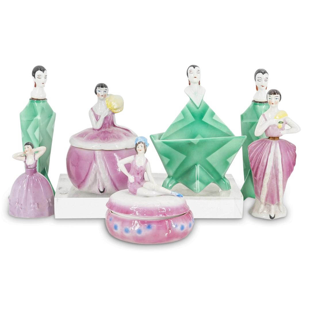 (7 Pc) German Porcelain Vanity Grouping (1 of 13)