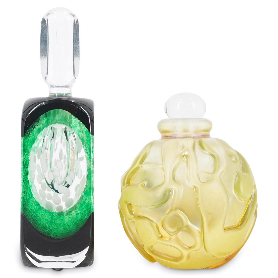 (2 Pc) Art Glass Perfume Bottles Set (1 of 6)