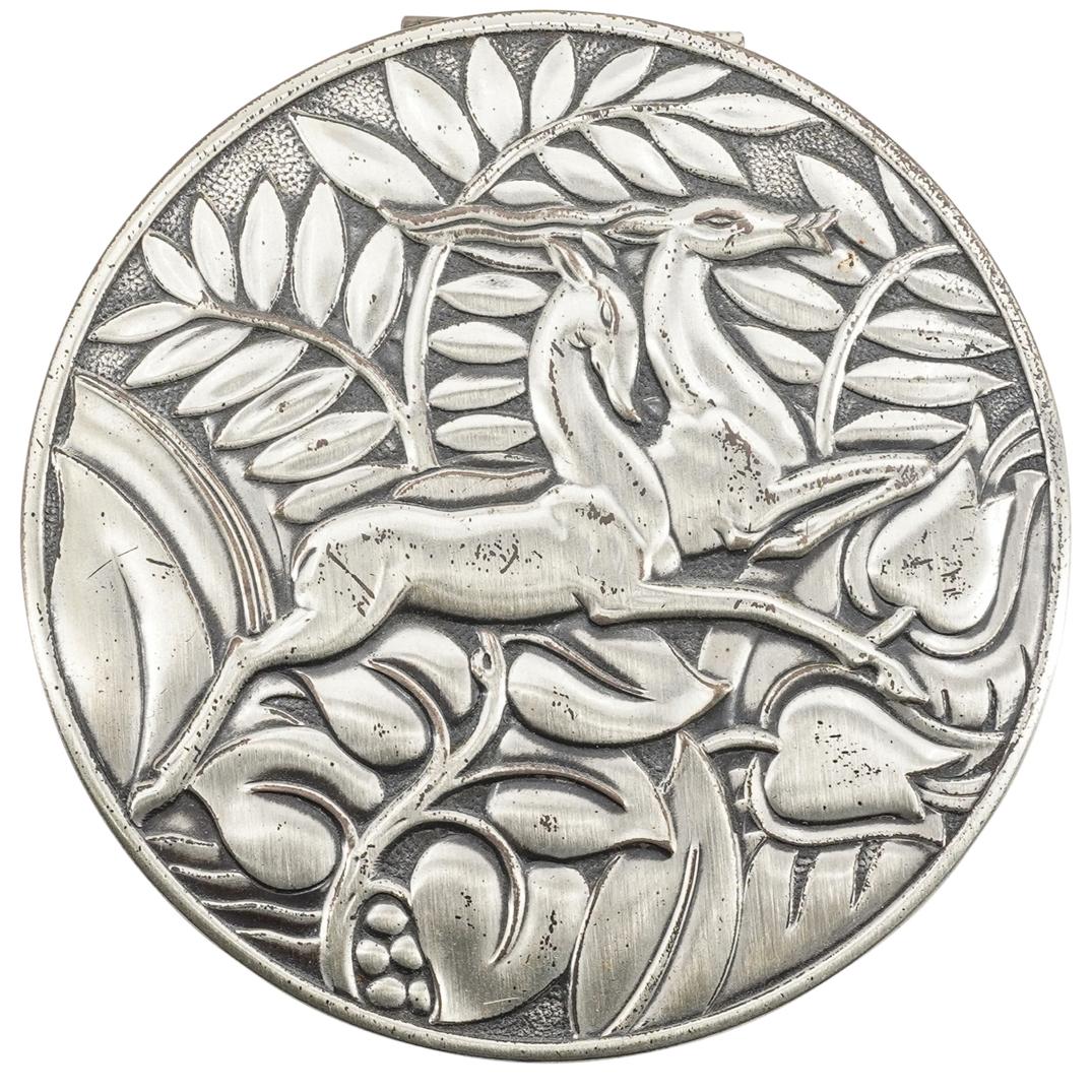 Art Deco Evans Sterling Silver Ibex Compact Case (1 of 7)