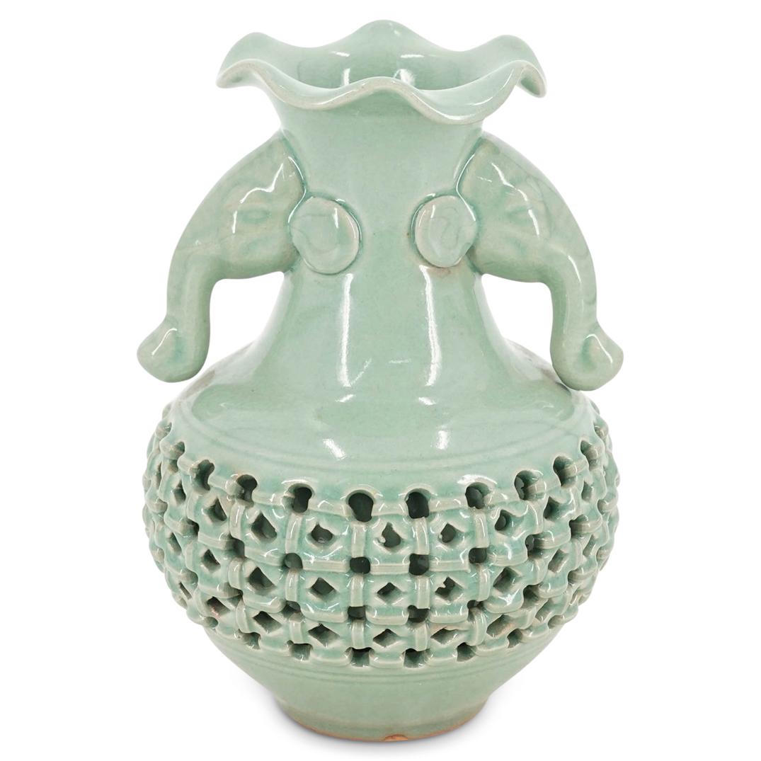 Japanese Celadon Elephant Vase (1 of 6)