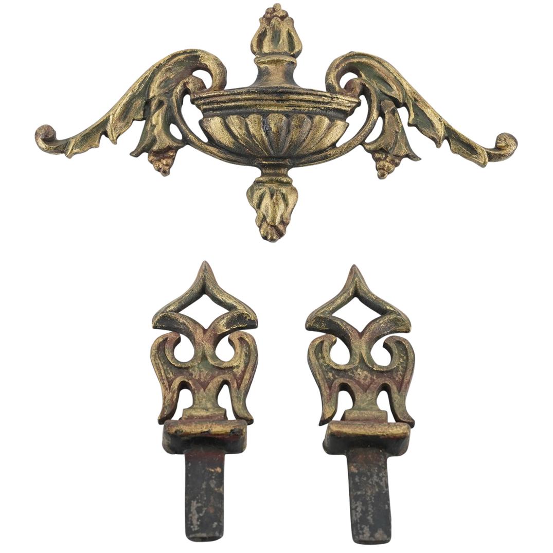 (3 Pc) Ornate Cast Metal Decorative Appliques (1 of 5)