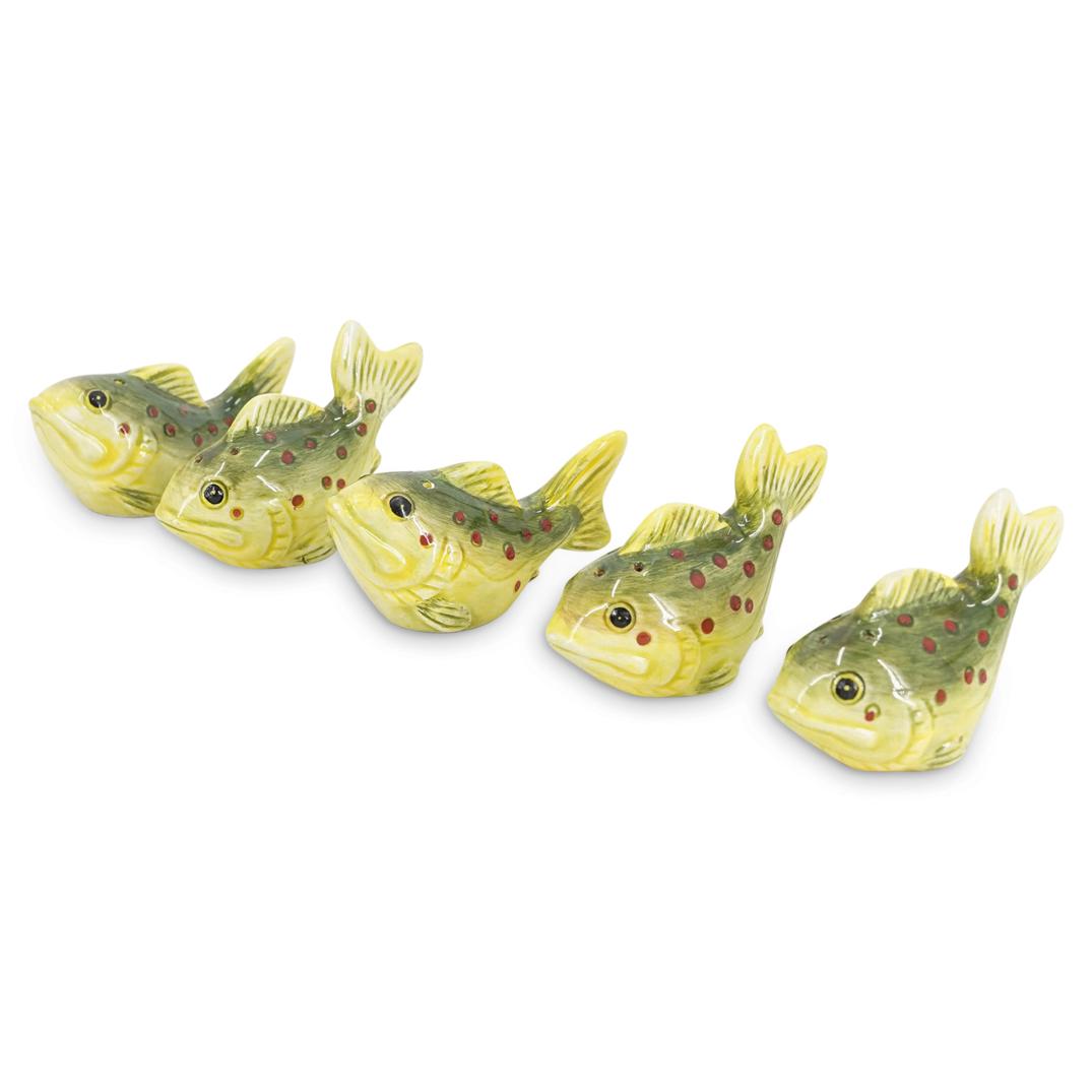 (6Pc) Miniature Ceramic Fish Figural Salt & Pepper Shakers (1 of 4)