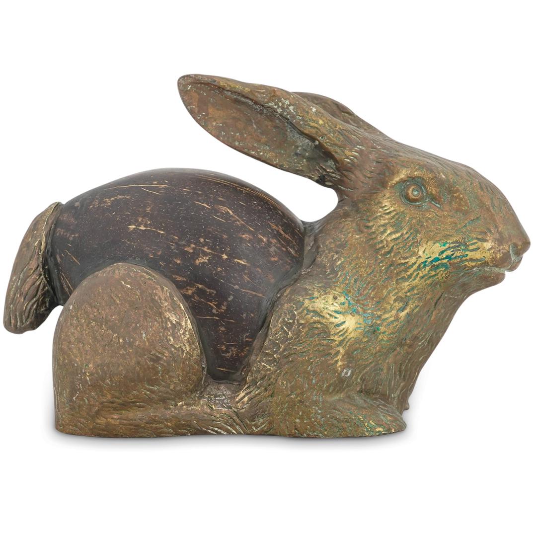 Bronze and Coconut Rabbit Sculpture (1 of 4)