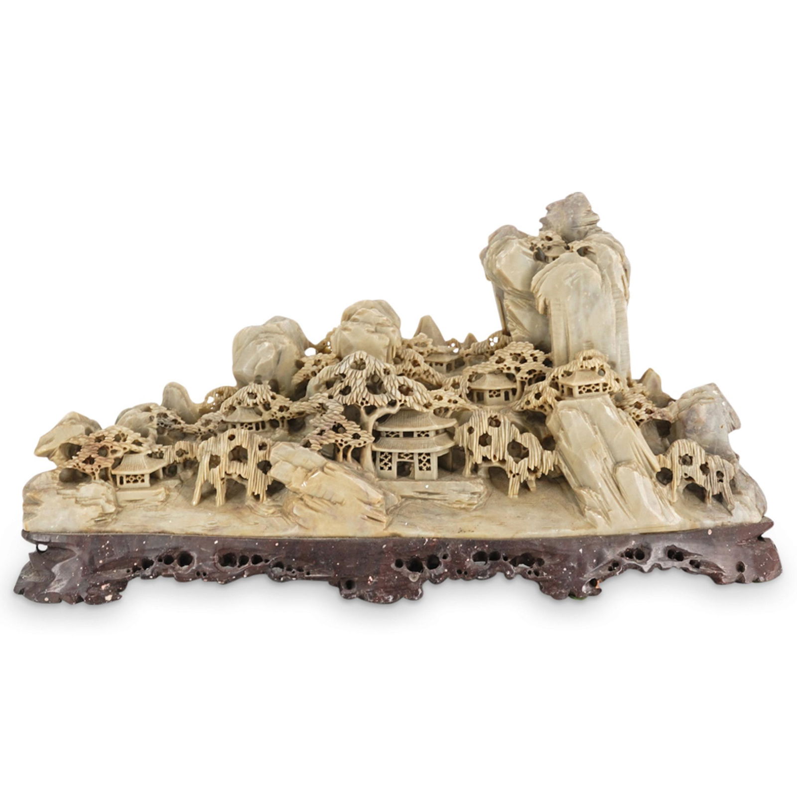 Chinese Soapstone Mountain Village Carving (1 of 6)