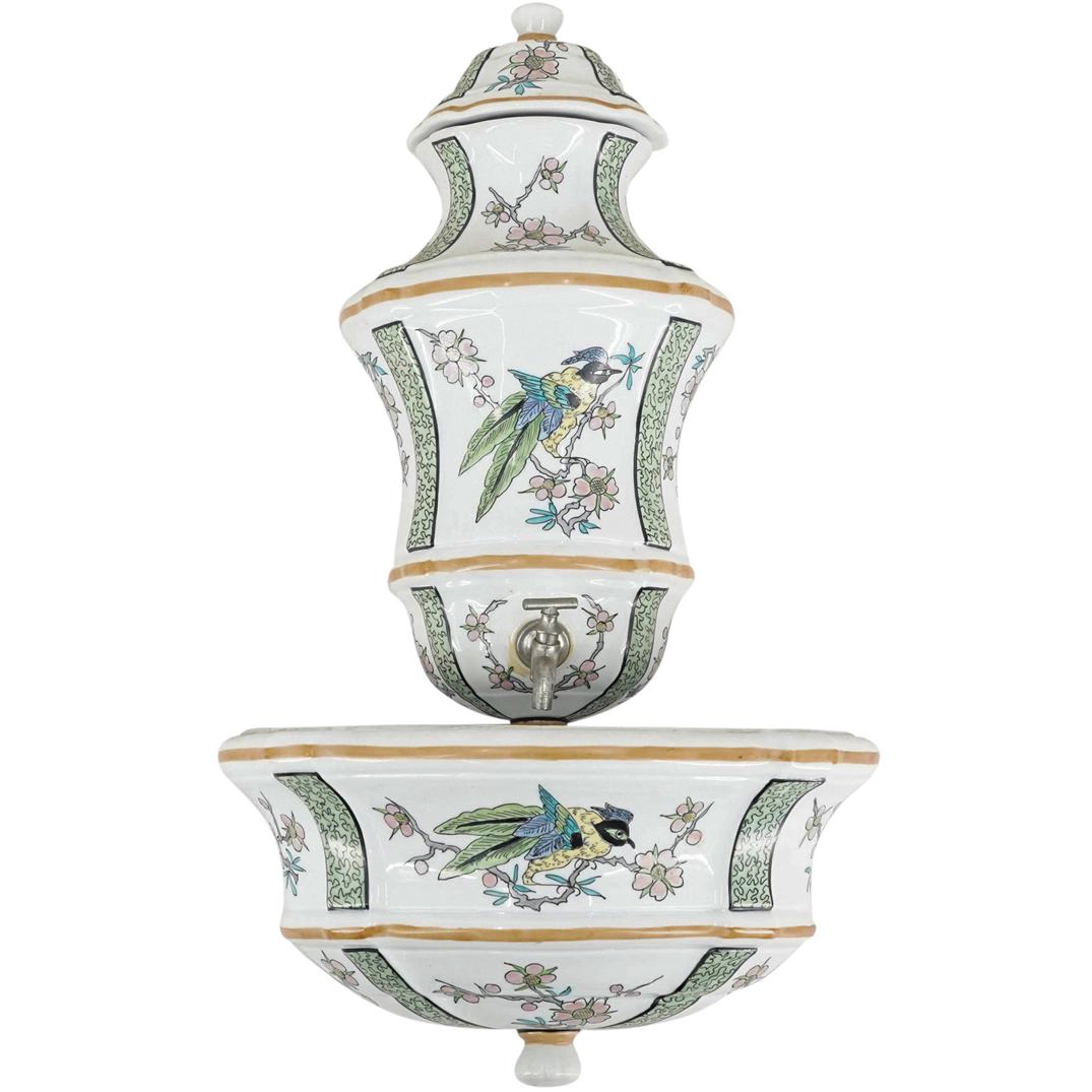Hand Painted Ceramic Wall Garden Lavabo Fountain (1 of 6)