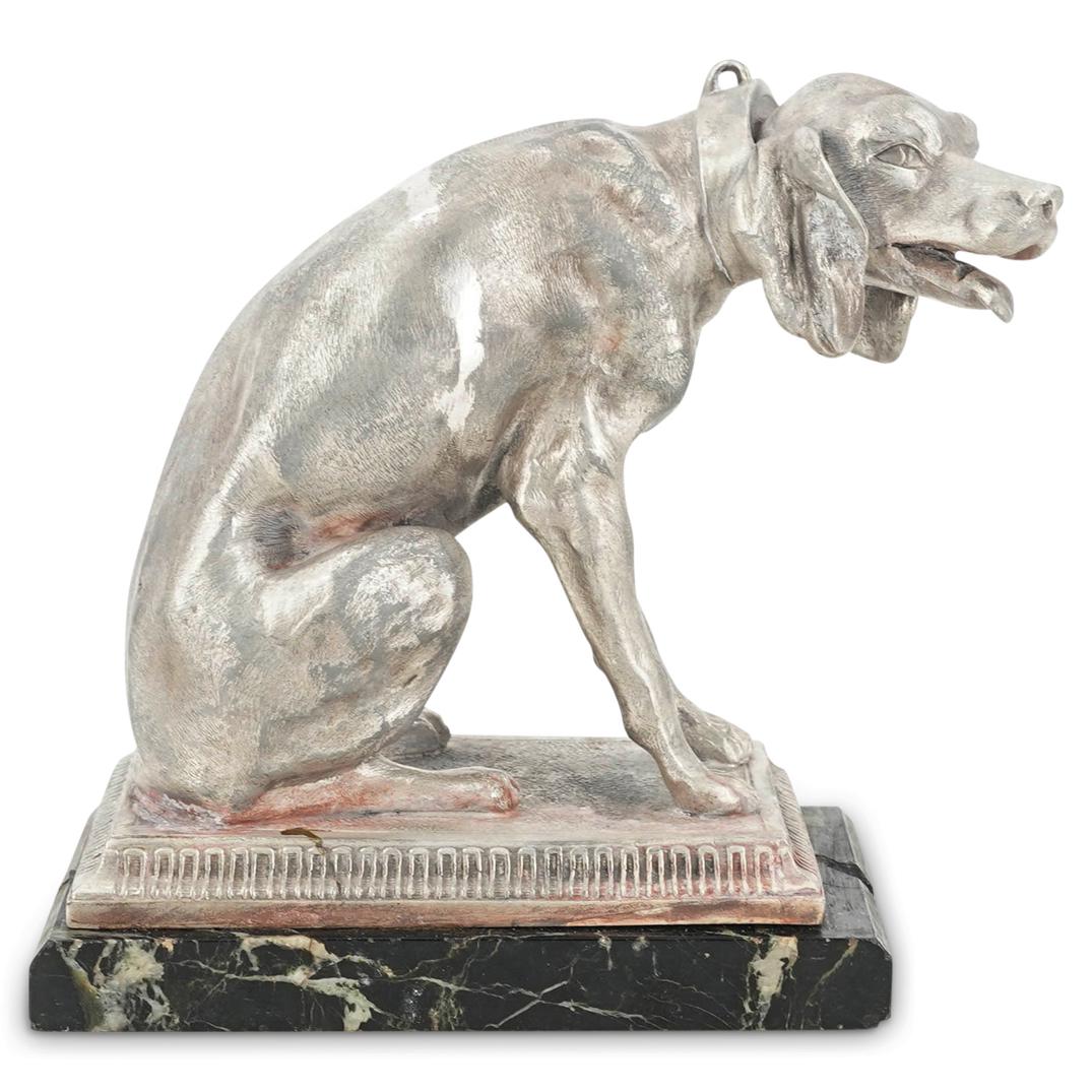 Aristide De Ranieri (1865-C.1929) "Chien Au Repos" Pewter Sculpture (1 of 4)