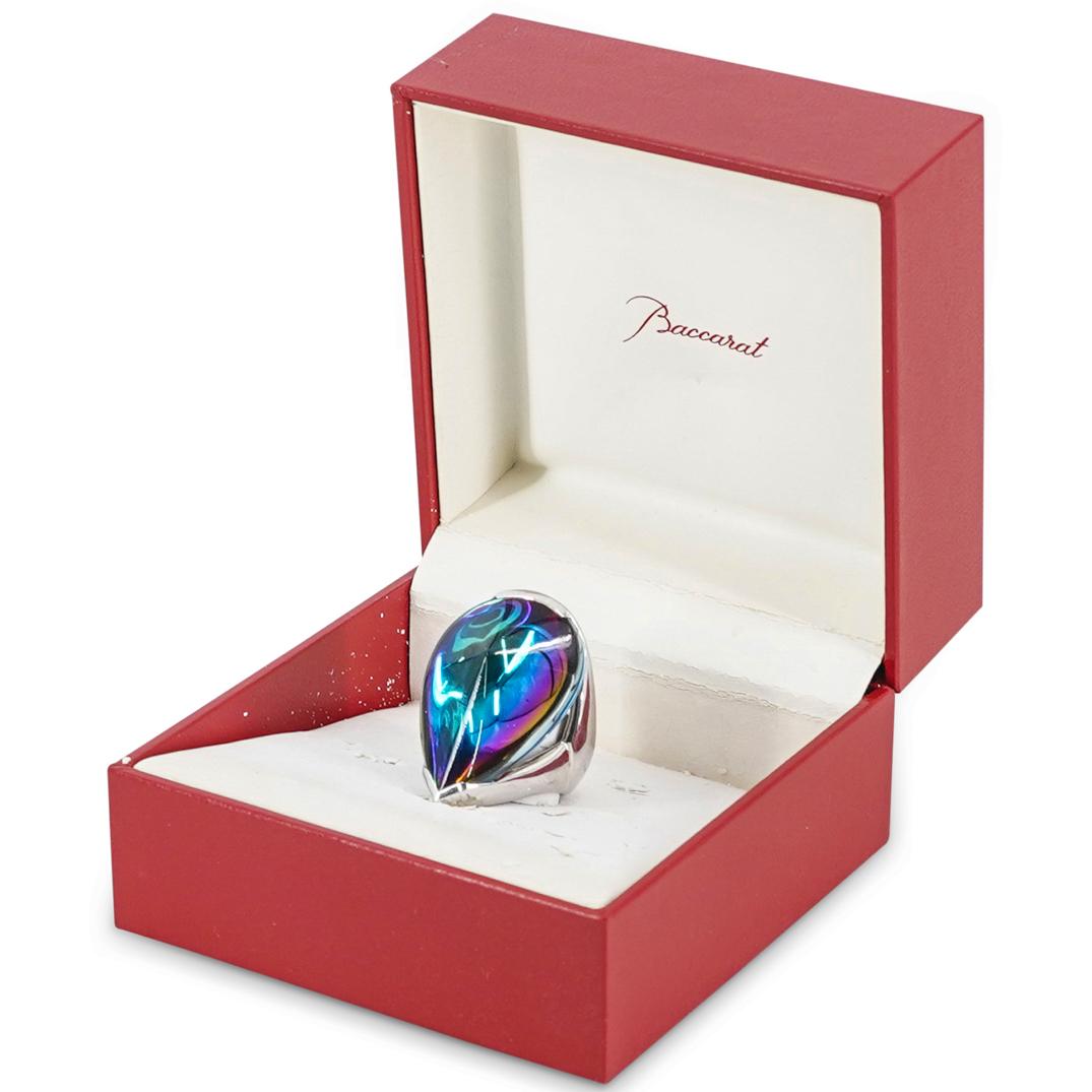 Baccarat Sterling Silver & Rainbow Crystal Ring (1 of 6)