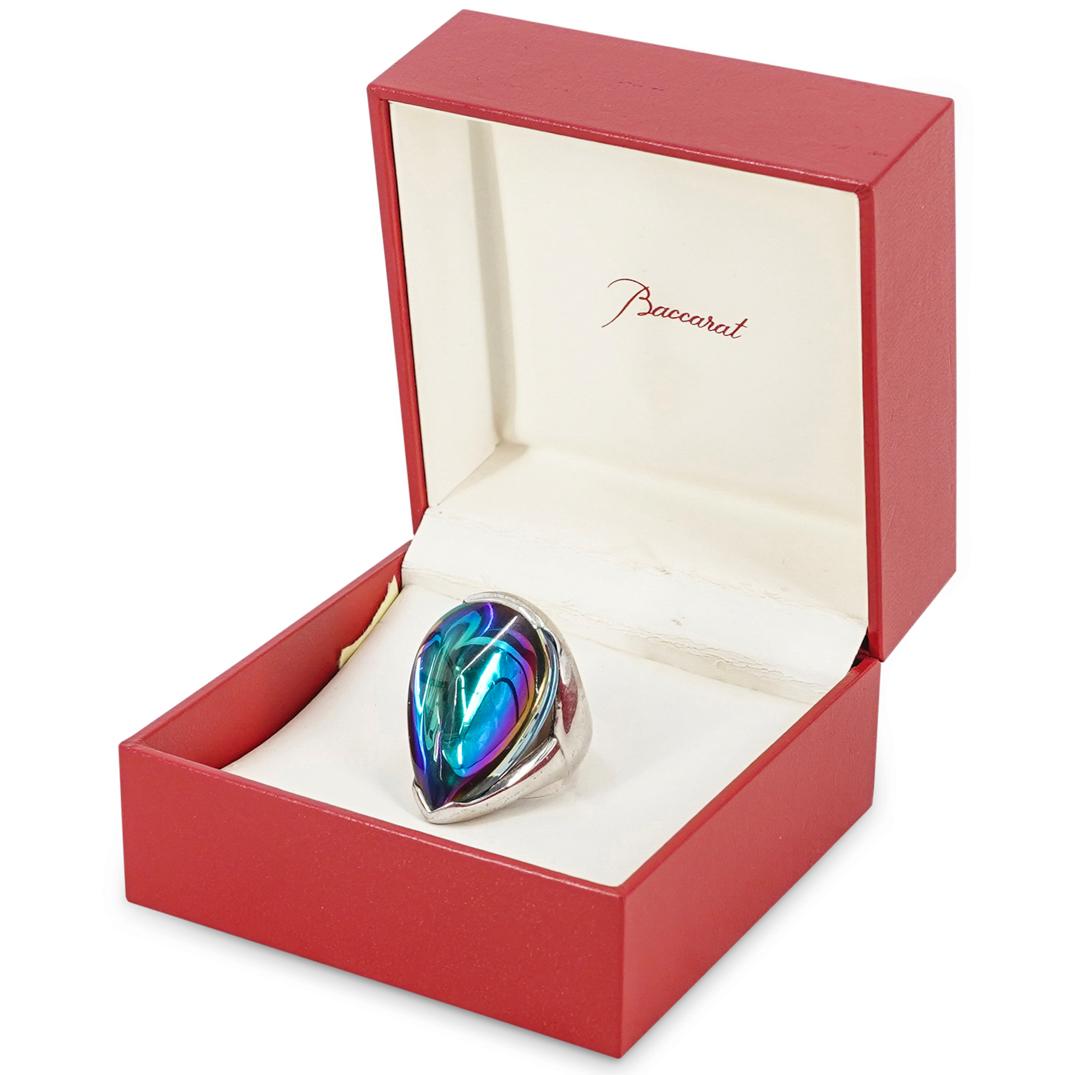 Baccarat Sterling Silver & Rainbow Crystal Ring (1 of 5)