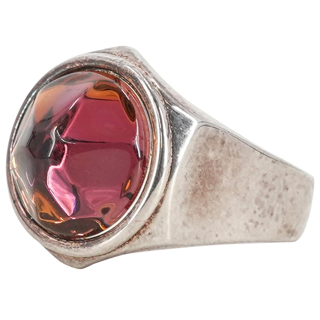 Baccarat Sterling Silver & Pink Crystal Ring (1 of 8)