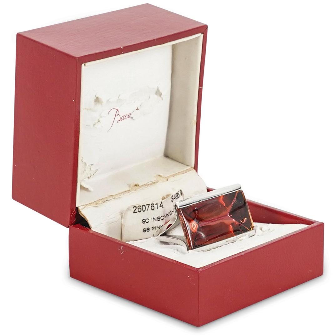 Baccarat "Insomnight" Sterling Silver & Pink Crystal Ring (1 of 7)