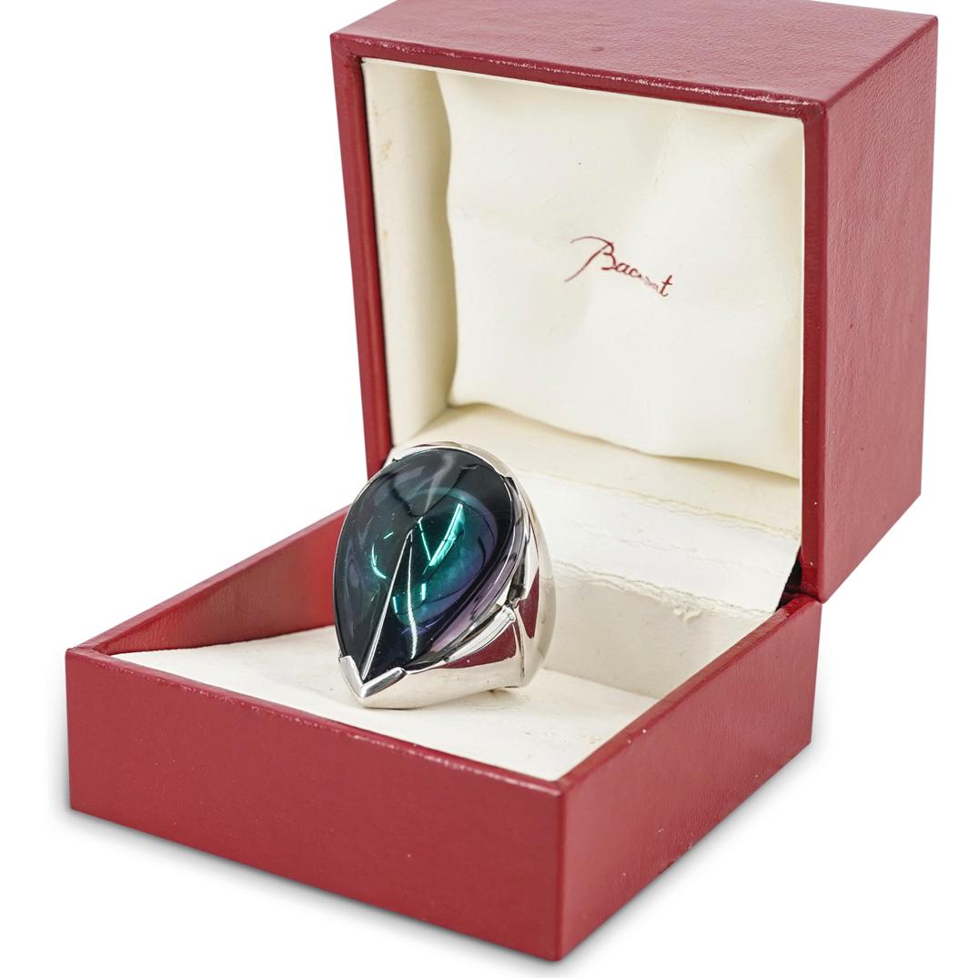 Baccarat Sterling Silver Crystal Ring (1 of 8)