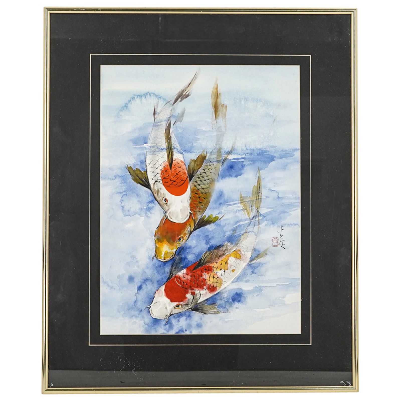 Asian Watercolor Koi Fish Painting (1 of 4)