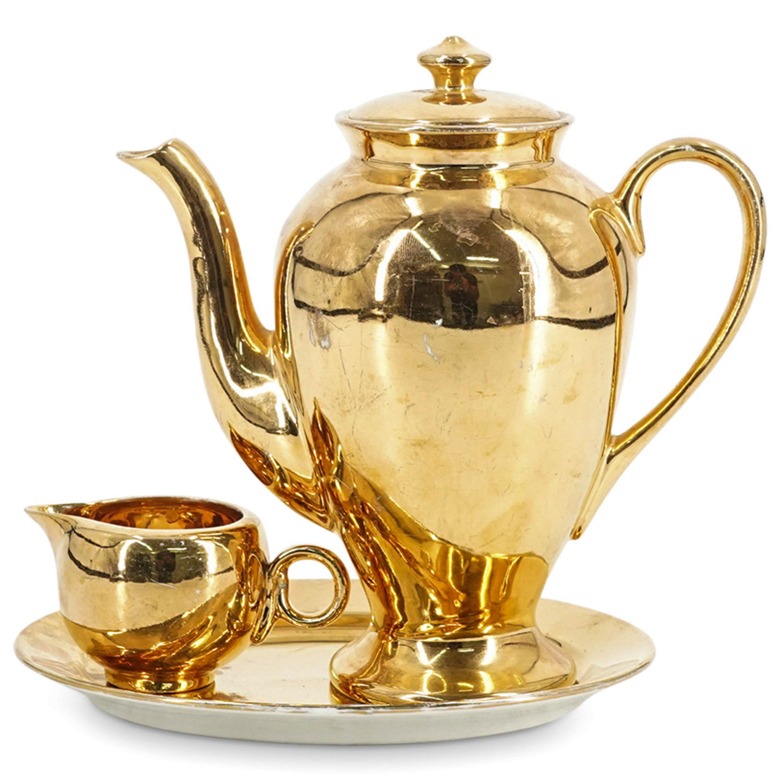 (3 Pc) 22K Gold Porcelain Coffee Serving Set (1 of 7)
