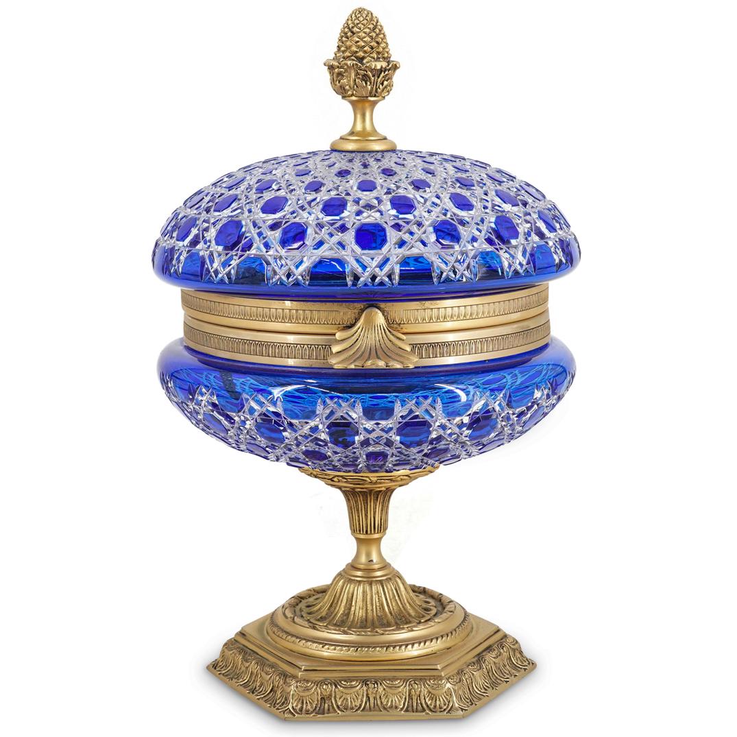 Martin Benito Ornamental Cut Crystal & Gilt Bronze Caviar Server (1 of 12)